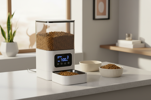 bowl and automatic feeder image  on website that can easily make customers buy 