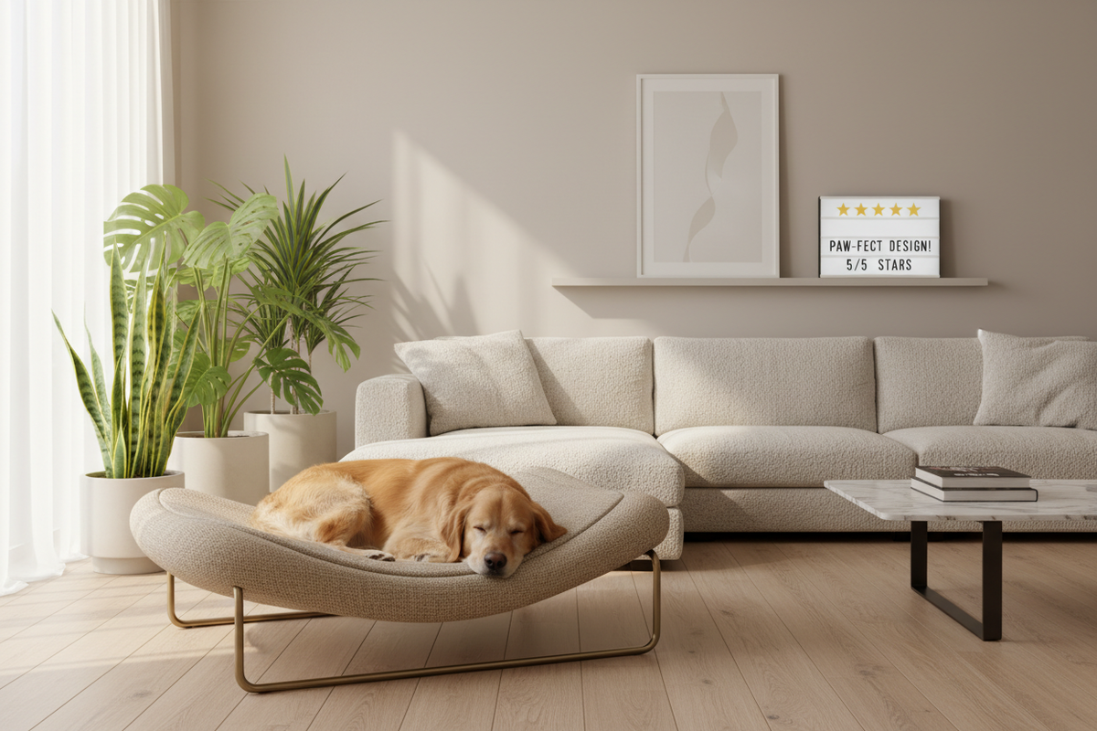 It fits perfectly into our home and doesn’t feel like a bulky pet product. Really well designed. make it a product review picture 