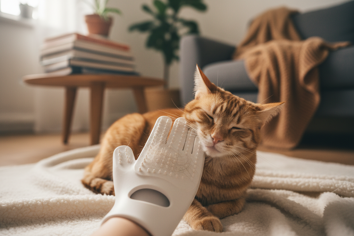 My cat started using it on her own within days. Grooming feels calm instead of stressful now. make the picture feel like it was taken from a phone as product review